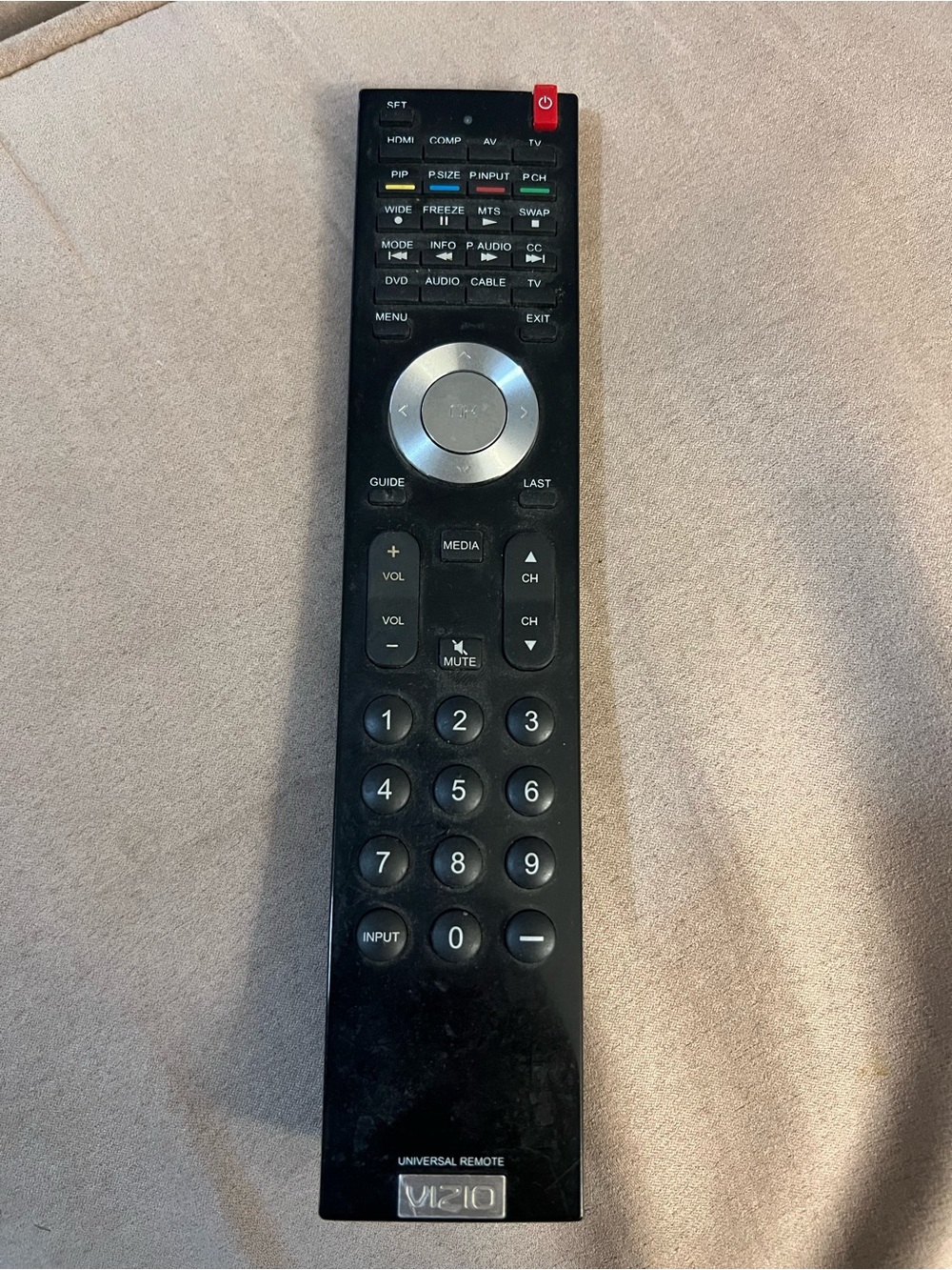 Vizio Black Universal TV Remote with Silver Navigation Ring